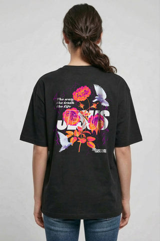 Jesus Flower Oversize Shirt BackPrint
