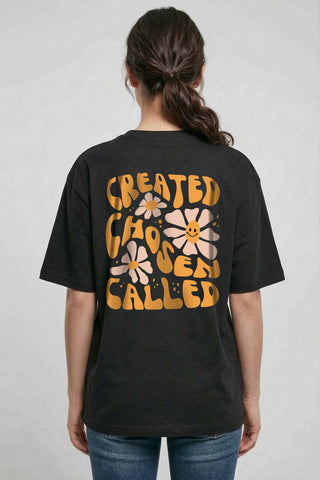 Created Chosen Called Oversized Shirt BackPrint, christliche Streetwear von Mountain Movers