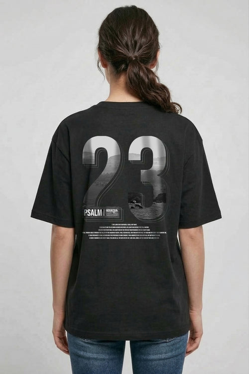 Psalm 23 Oversized T-shirt met print op de achterkant