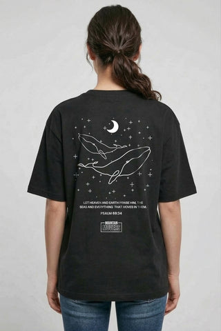 Heaven and Earth praise him Oversized Shirt BackPrint im Lifestyle Look, Mountain Movers DACH