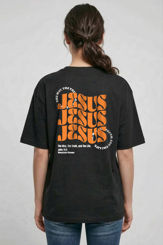 All About Jesus Oversized Shirt BackPrint, christliche Streetwear von Mountain Movers