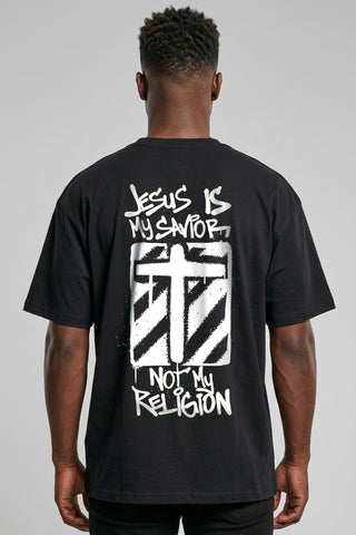 Jesus is my Savior Oversized Shirt BackPrint im Lifestyle Look, Mountain Movers DACH