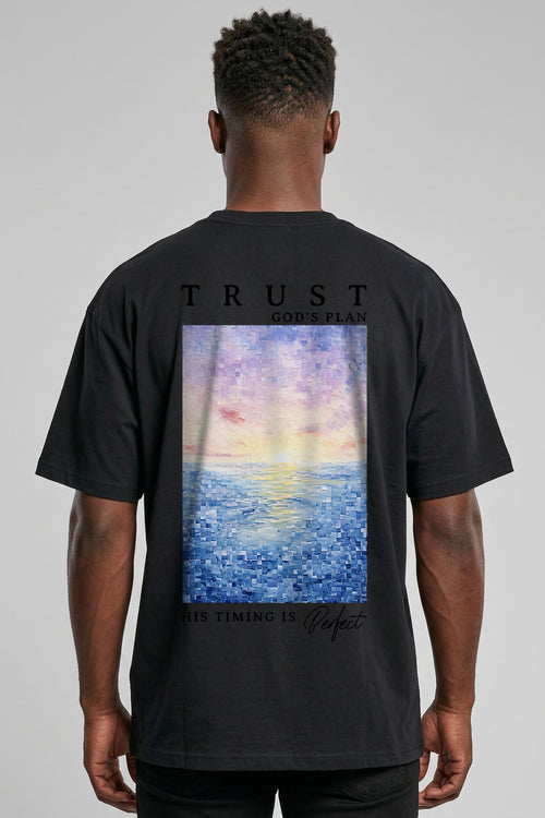 Trust God´s Plan Aquarell Oversized Shirt BackPrint