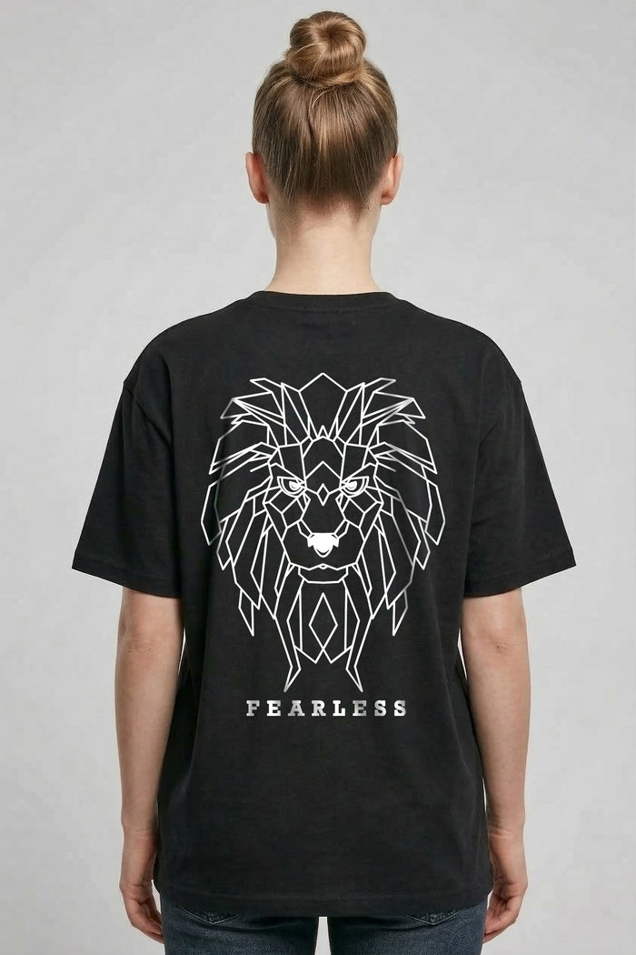 Onverschrokken oversized T-shirt met rugprint