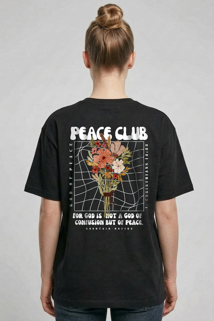 Peace Club oversized T-shirt met print op de achterkant