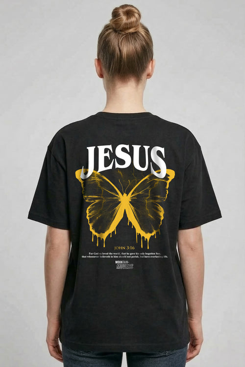 Jesus Butterfly Oversized Shirt BackPrint