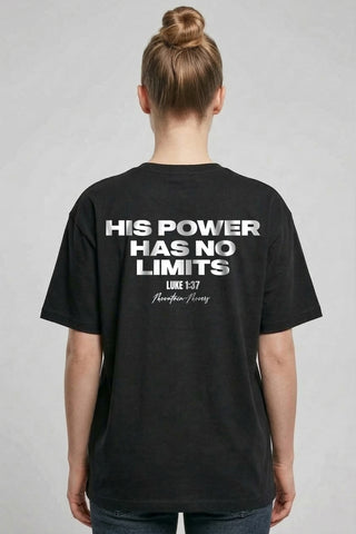 HIS POWER Oversized Shirt BackPrint, christliche Streetwear von Mountain Movers