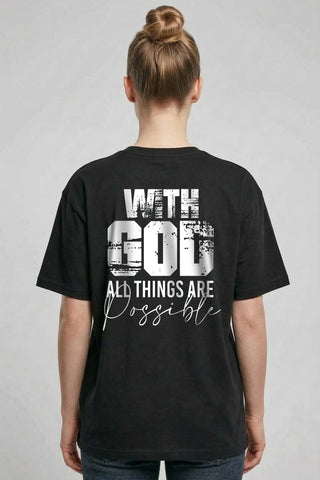 With God Oversized Shirt BackPrint im Lifestyle Look, Mountain Movers DACH