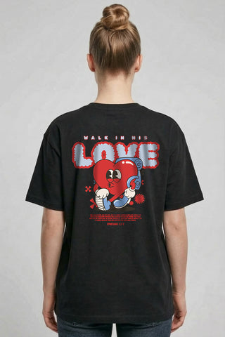 Walk in his Love Oversized Shirt BackPrint, christliche Streetwear von Mountain Movers