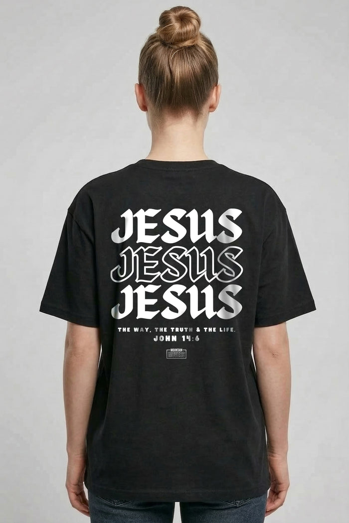 Jezus (Johannes 14:6) Oversized T-Shirt Rugprint