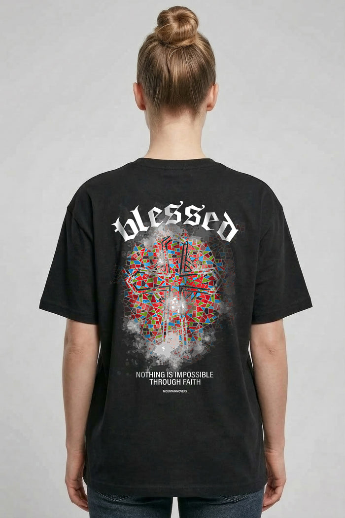 Gezegend oversized T-shirt met rugprint