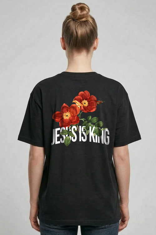 Jesus is King Flower Oversized Shirt Rugprint