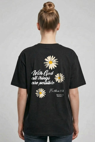 With God Flower Oversize Shirt, christliche Streetwear von Mountain Movers