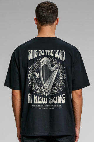 Sing to the Lord a new song Oversized Shirt BackPrint, christliche Streetwear von Mountain Movers