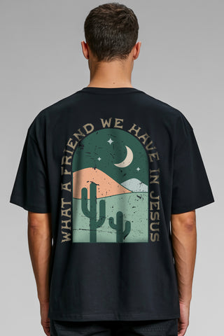 What a Friend Retro Oversized Shirt BackPrint im Lifestyle Look, Mountain Movers DACH