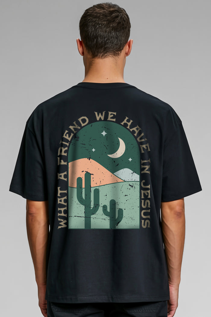 What a Friend Retro Oversized Shirt Backprint