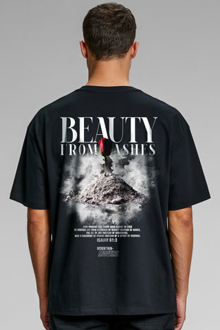 Beauty from Ashes Streetwear Oversized Shirt Backprint + Logo, christliche Streetwear von Mountain Movers