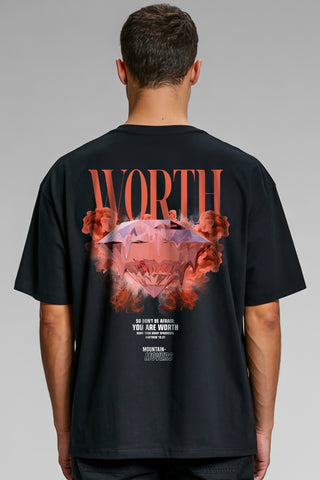 Worth Streetwear Oversized Shirt BackPrint im Lifestyle Look, Mountain Movers DACH