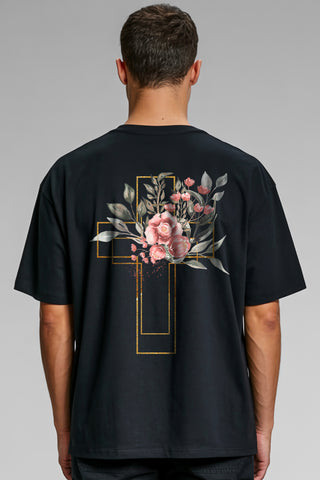 Golden Cross Aquarell Oversized Shirt BackPrint