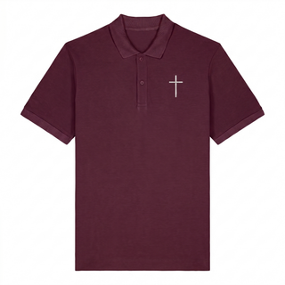 Kreuz Unisex Polo T-Shirt Burgunder (Stick)