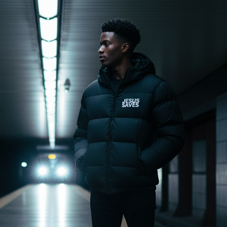 Jesus Saves Winter Puff Jacke