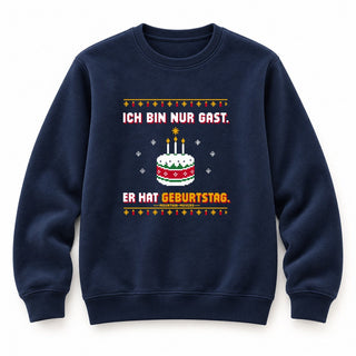 Ich bin nur Gast Christmas Sweatshirt Navy