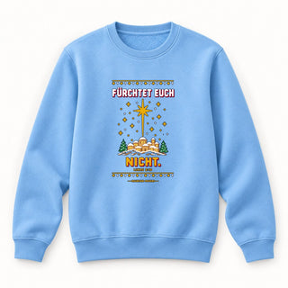 Fürchtet euch nicht Dorf Christmas Sweatshirt Babyblau