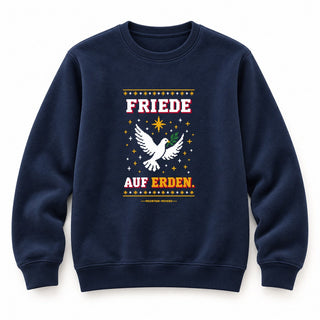 Friede auf Erden Taube Christmas Sweatshirt Navy