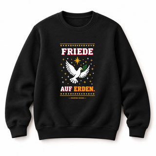 Friede auf Erden Taube Christmas Sweatshirt Schwarz