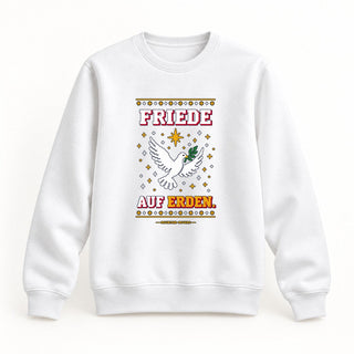 Friede auf Erden Taube Christmas Sweatshirt Weiß