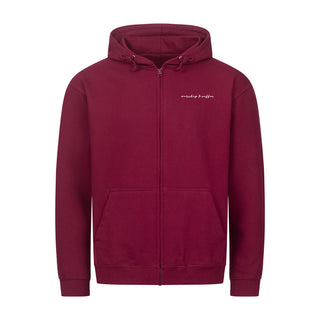 worship & coffee Zipper Hoodie Detailansicht, Mountain Movers christliche Streetwear