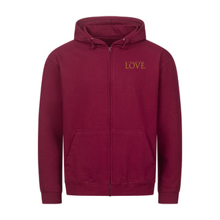 Golden love Zipper Hoodie Detailansicht, Mountain Movers christliche Streetwear