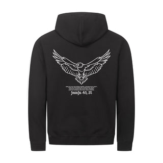 Adler Jesaja 40,31 Zipper Hoodie Backprint