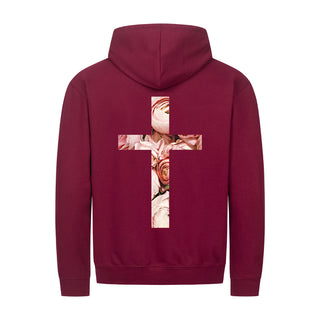 rose cross Zipper Hoodie Backprint