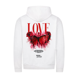Love Streetwear Zipper Hoodie Backprint Variante, Mountain Movers christliches Design