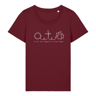 A lot can happen Frauen Shirt Detailansicht, Mountain Movers christliche Streetwear
