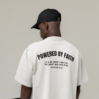 Powered by Faith Gym Oversized T-Shirt BackPrint
