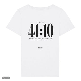 Jesaja 41:10 Frauenshirt deutsch, Weiß, Rückseite