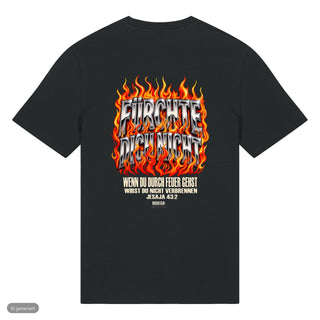 Fürchte dich nicht Flammen T-Shirt, Schwarz, Rückseite