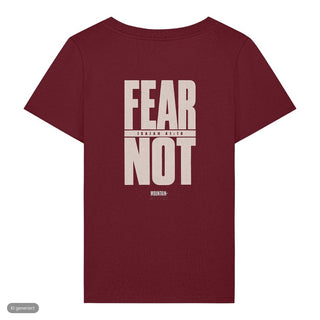 Fear Not Typo Frauenshirt, Burgunder, Rückseite