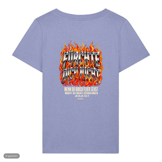 Fürchte dich nicht Flammen Frauenshirt, Lavendel, Rückseite