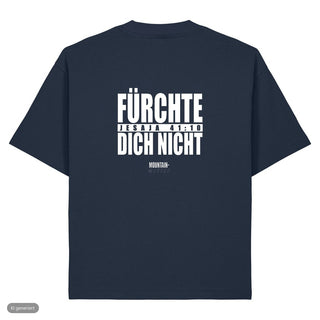 Fürchte dich nicht Typo Heavy Oversized Shirt, French Navy, Rückseite