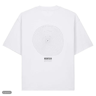 Senfkorn Höhenlinien Heavy Oversized Shirt, Weiß, Rückseite