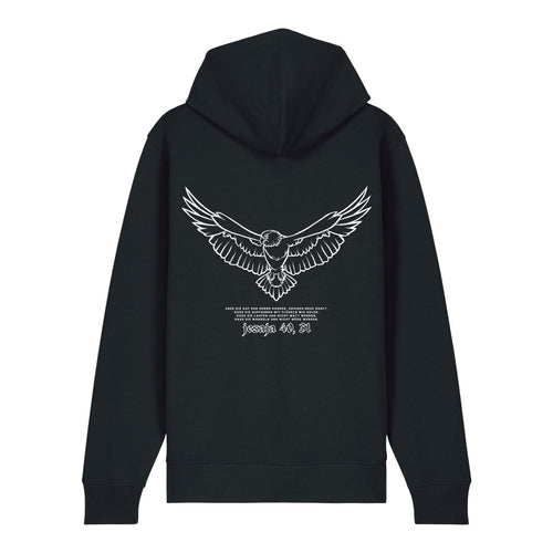 Adler Jesaja 40,31 Zipper Hoodie Backprint