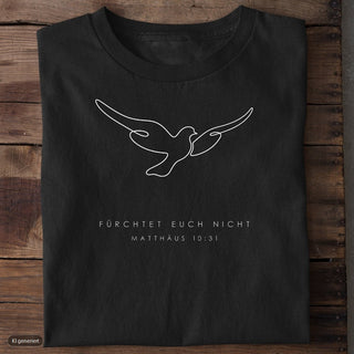 Fürchtet euch nicht Taube T-Shirt, Schwarz, Vorderseite