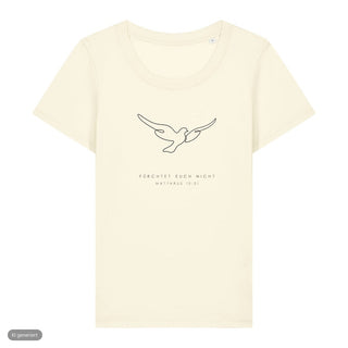 Fürchtet euch nicht Taube Frauenshirt, Beige, Vorderseite