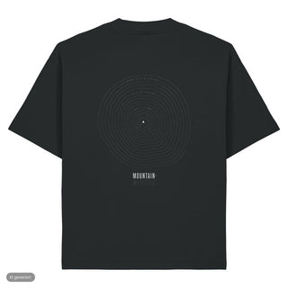 Senfkorn Höhenlinien Heavy Oversized Shirt, Schwarz, Rückseite