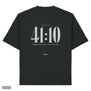 Jesaja 41:10 Heavy Oversized Shirt deutsch, Schwarz, Rückseite