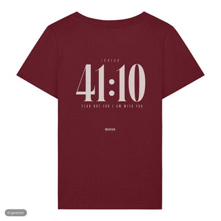 Jesaja 41:10 Frauenshirt, Burgunder, Rückseite