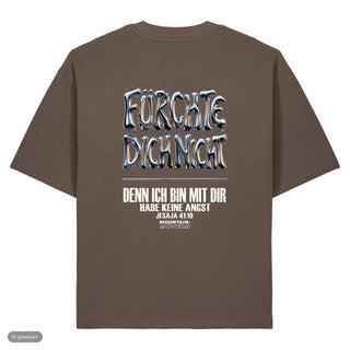 Fürchte dich nicht Chrom Heavy Oversized Shirt, Mocha, Rückseite